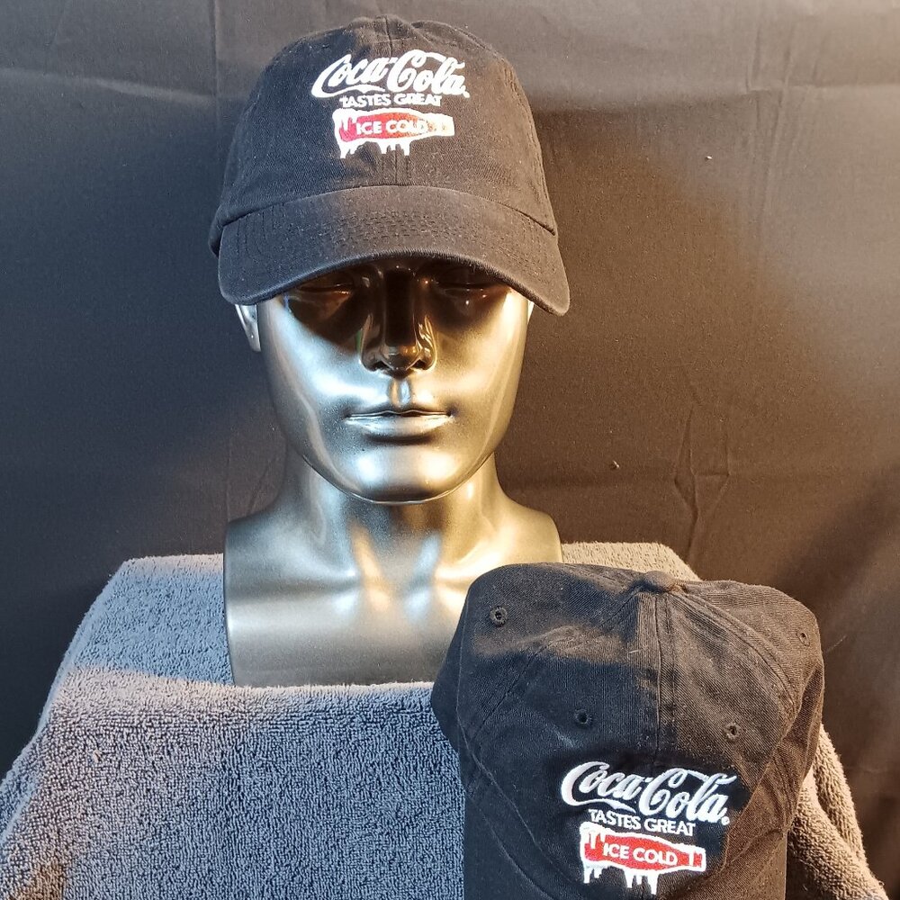 COCA-COLA GOLF HAT - ADJUSTABLE - COMBO - BLACK (2)